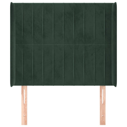 Čelo Postele Typu Ušák Tmavě Zelené 93X16X118/128 Cm Samet