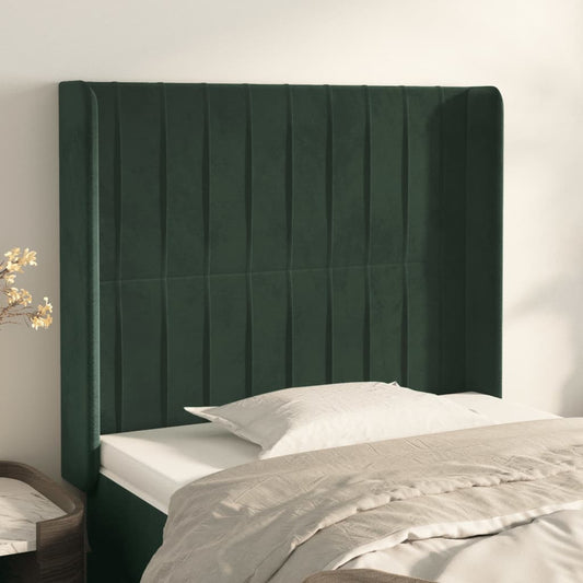 Čelo Postele Typu Ušák Tmavě Zelená 103X16X118/128 Cm Samet