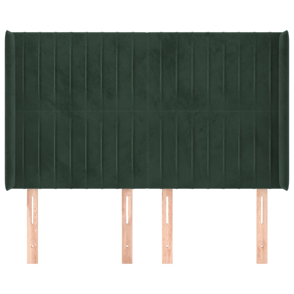 Čelo Postele Typu Ušák Tmavě Zelená 147X16X118/128 Cm Samet
