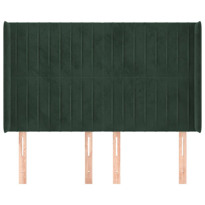 Čelo Postele Typu Ušák Tmavě Zelená 147X16X118/128 Cm Samet