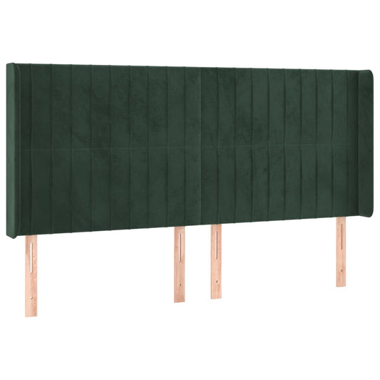 Čelo Postele Typu Ušák Tmavě Zelená 163X16X118/128 Cm Samet