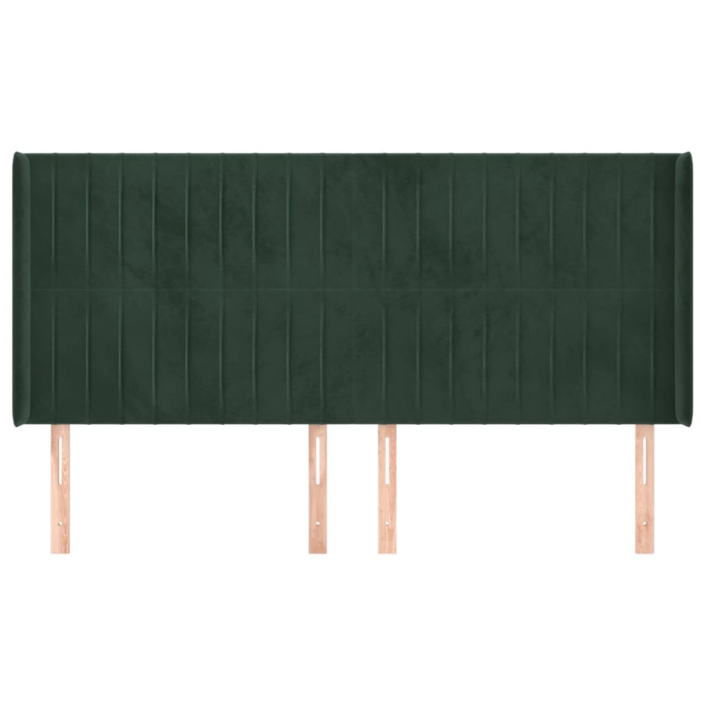 Čelo Postele Typu Ušák Tmavě Zelená 163X16X118/128 Cm Samet