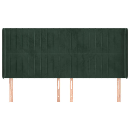 Čelo Postele Typu Ušák Tmavě Zelená 163X16X118/128 Cm Samet
