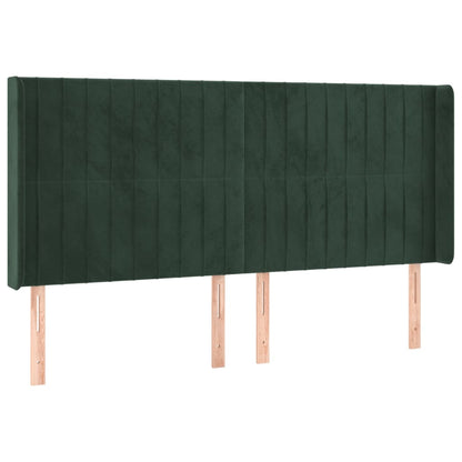 Čelo Postele Typu Ušák Tmavě Zelená 183X16X118/128 Cm Samet