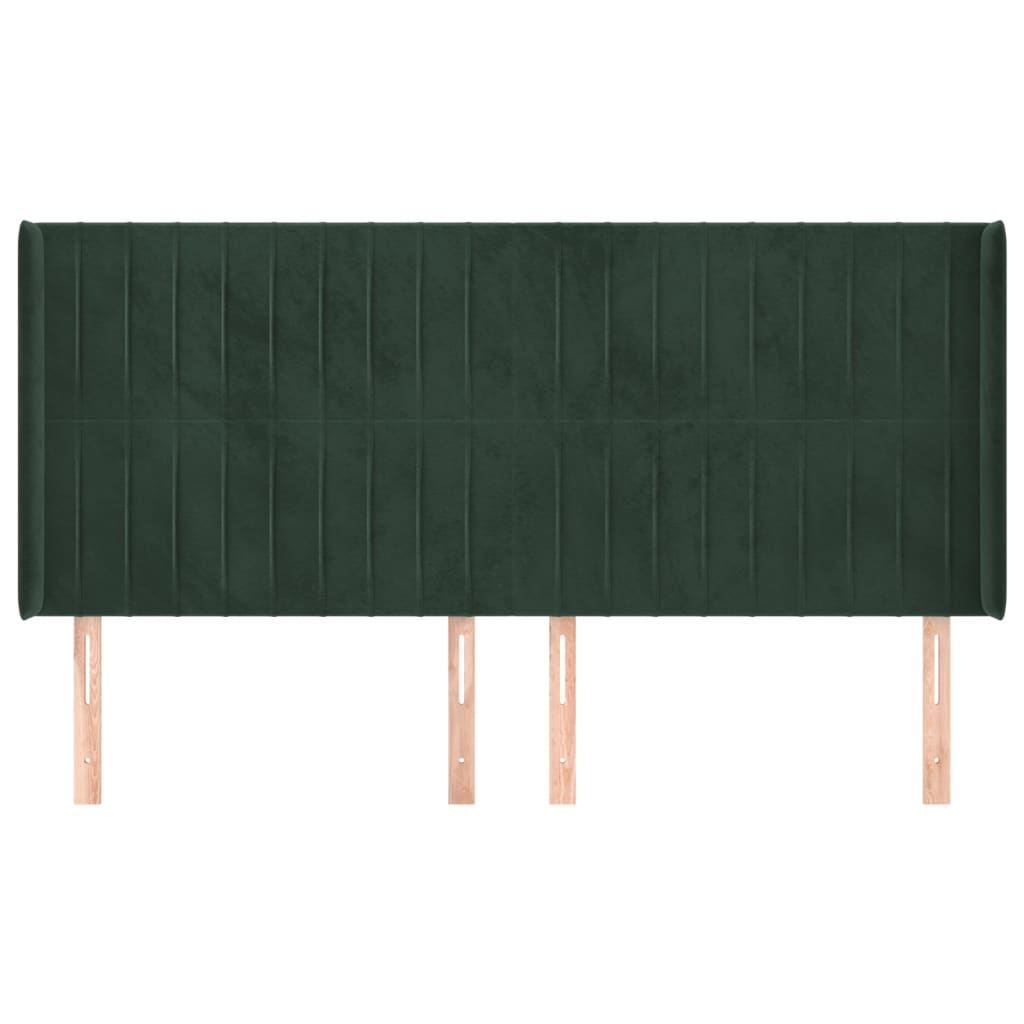 Čelo Postele Typu Ušák Tmavě Zelená 183X16X118/128 Cm Samet