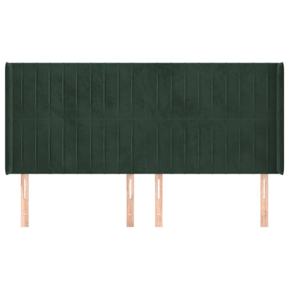 Čelo Postele Typu Ušák Tmavě Zelená 203X16X118/128 Cm Samet