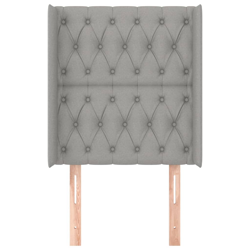 Čelo Postele Typu Ušák Světle Šedé 83X16X118/128 Cm Textil