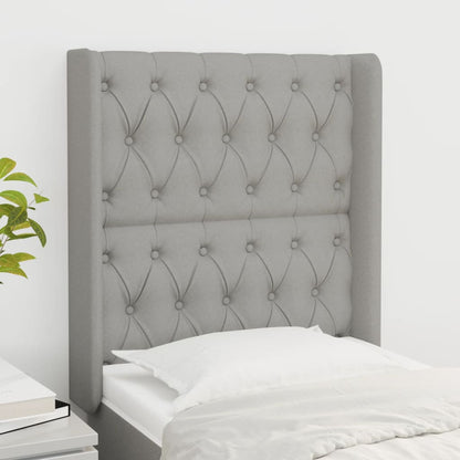 Čelo Postele Typu Ušák Světle Šedé 83X16X118/128 Cm Textil