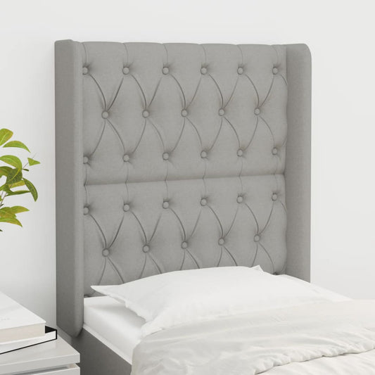 Čelo Postele Typu Ušák Světle Šedé 83X16X118/128 Cm Textil
