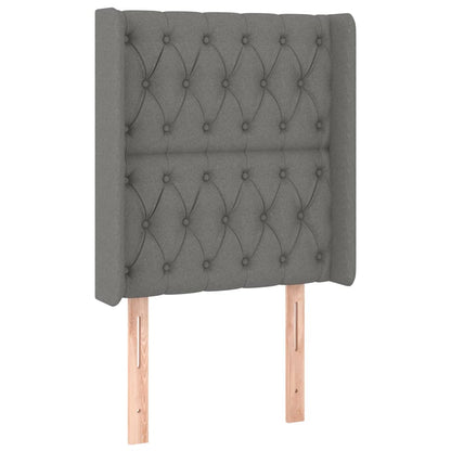 Čelo Postele Typu Ušák Tmavě Šedé 83X16X118/128 Cm Textil