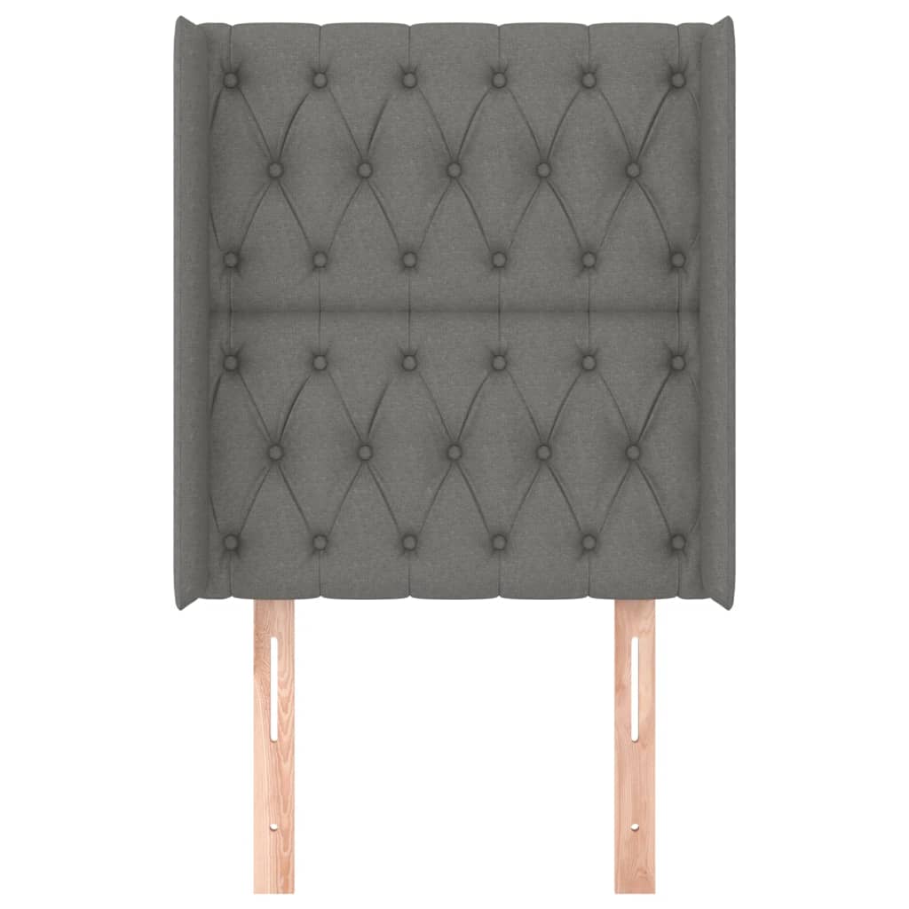 Čelo Postele Typu Ušák Tmavě Šedé 83X16X118/128 Cm Textil