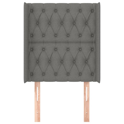 Čelo Postele Typu Ušák Tmavě Šedé 83X16X118/128 Cm Textil