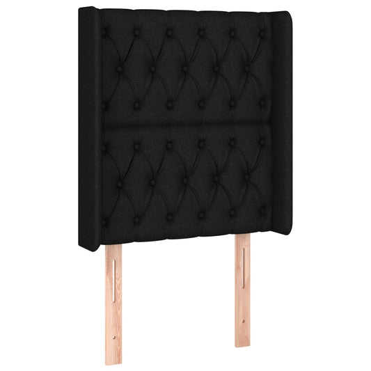 Čelo Postele Typu Ušák Černé 83X16X118/128 Cm Textil
