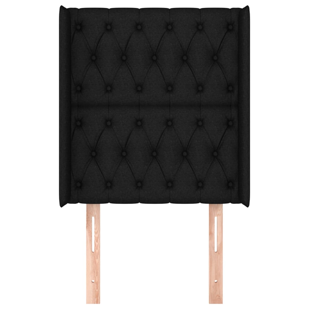 Čelo Postele Typu Ušák Černé 83X16X118/128 Cm Textil