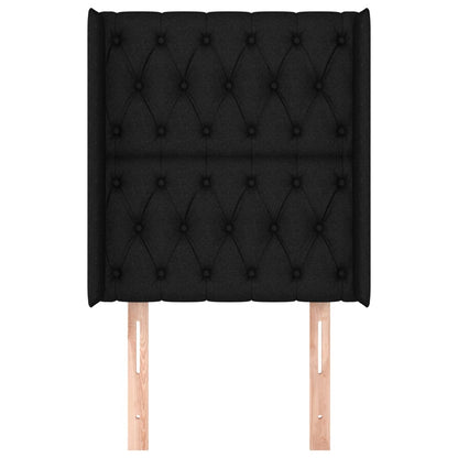 Čelo Postele Typu Ušák Černé 83X16X118/128 Cm Textil