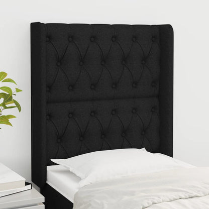 Čelo Postele Typu Ušák Černé 83X16X118/128 Cm Textil