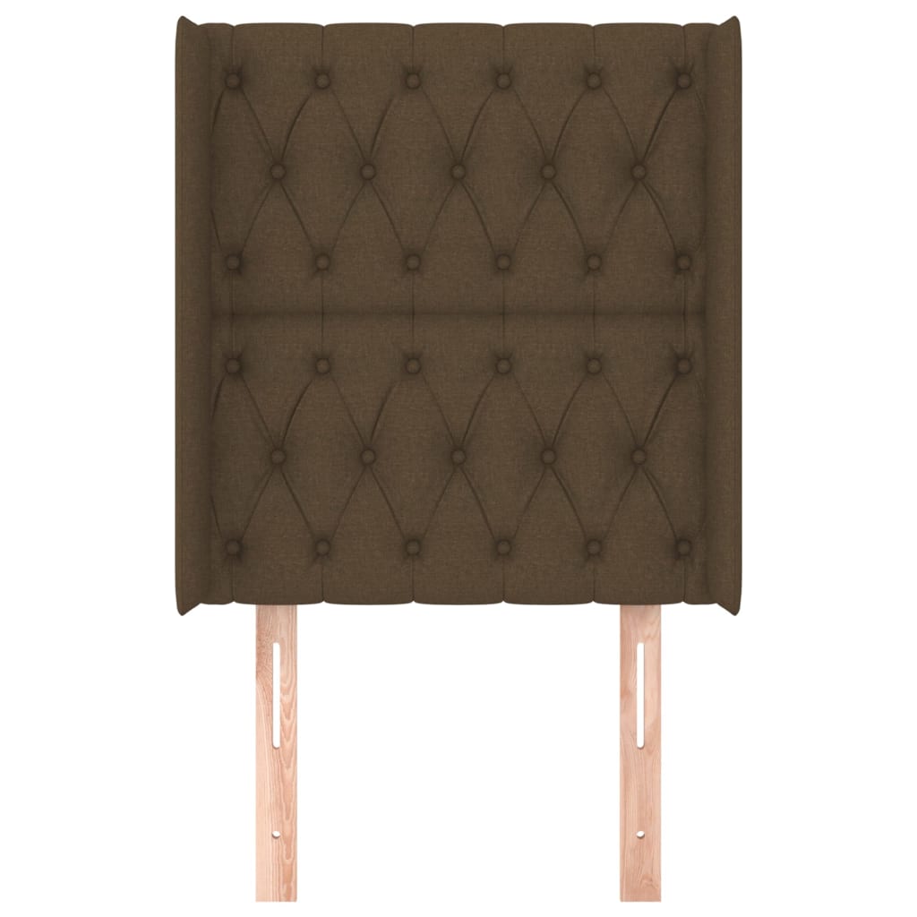 Čelo Postele Typu Ušák Tmavě Hnědé 83X16X118/128 Cm Textil