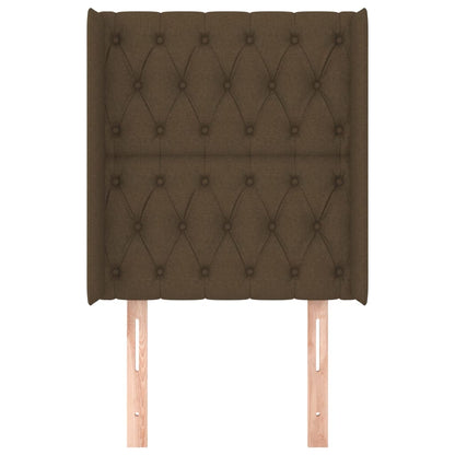 Čelo Postele Typu Ušák Tmavě Hnědé 83X16X118/128 Cm Textil