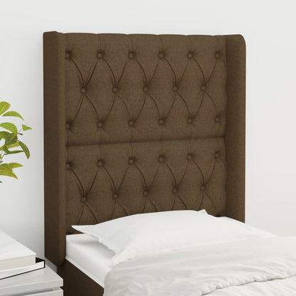 Čelo Postele Typu Ušák Tmavě Hnědé 83X16X118/128 Cm Textil