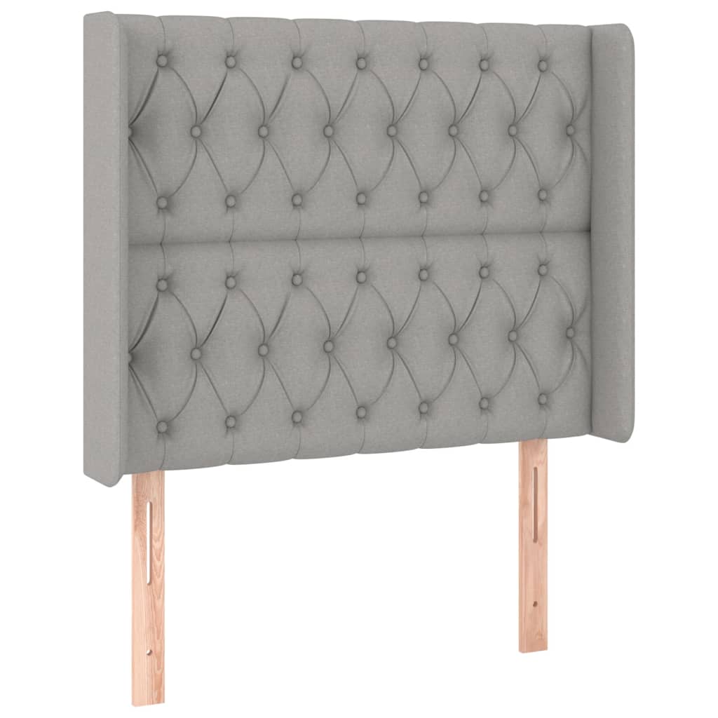 Čelo Postele Typu Ušák Světle Šedé 93X16X118/128 Cm Textil