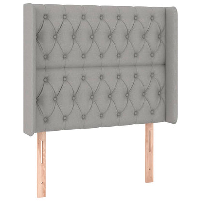 Čelo Postele Typu Ušák Světle Šedé 93X16X118/128 Cm Textil