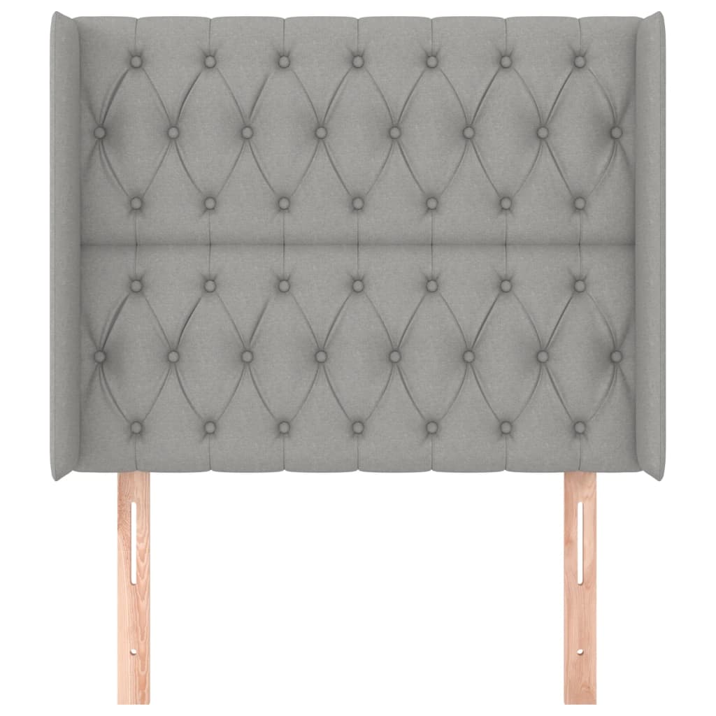 Čelo Postele Typu Ušák Světle Šedé 93X16X118/128 Cm Textil