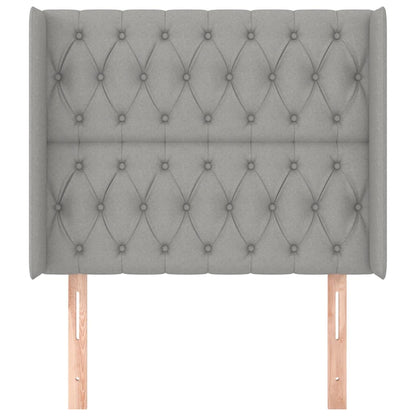 Čelo Postele Typu Ušák Světle Šedé 93X16X118/128 Cm Textil