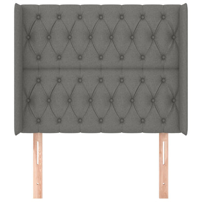 Čelo Postele Typu Ušák Tmavě Šedé 93X16X118/128 Cm Textil