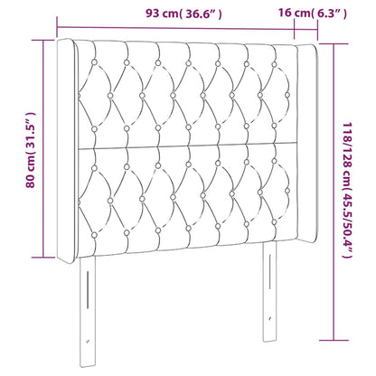 Čelo Postele Typu Ušák Tmavě Šedé 93X16X118/128 Cm Textil