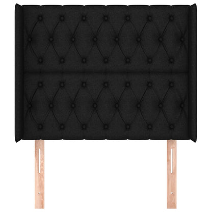 Čelo Postele Typu Ušák Černé 93X16X118/128 Cm Textil