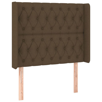 Čelo Postele Typu Ušák Tmavě Hnědé 93X16X118/128 Cm Textil
