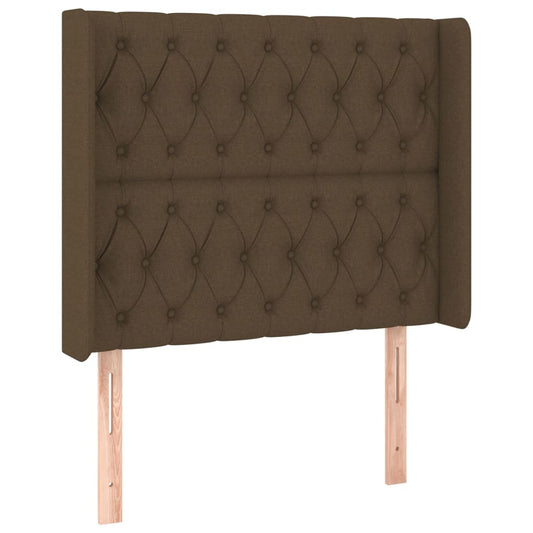 Čelo Postele Typu Ušák Tmavě Hnědé 93X16X118/128 Cm Textil