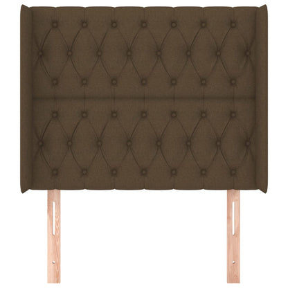 Čelo Postele Typu Ušák Tmavě Hnědé 93X16X118/128 Cm Textil