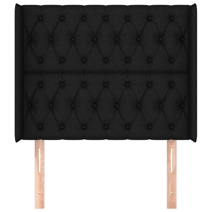 Čelo Postele Typu Ušák Černé 103X16X118/128 Cm Textil
