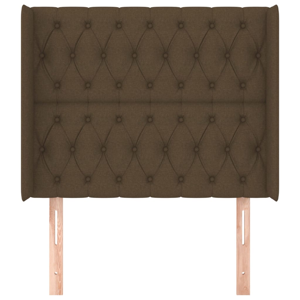 Čelo Postele Typu Ušák Tmavě Hnědé 103X16X118/128 Cm Textil