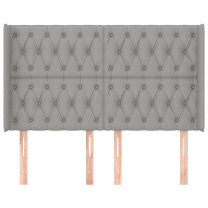 Čelo Postele Typu Ušák Světle Šedé 147X16X118/128 Cm Textil