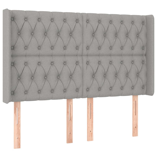 Čelo Postele Typu Ušák Světle Šedé 163X16X118/128 Cm Textil