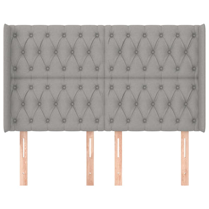 Čelo Postele Typu Ušák Světle Šedé 163X16X118/128 Cm Textil