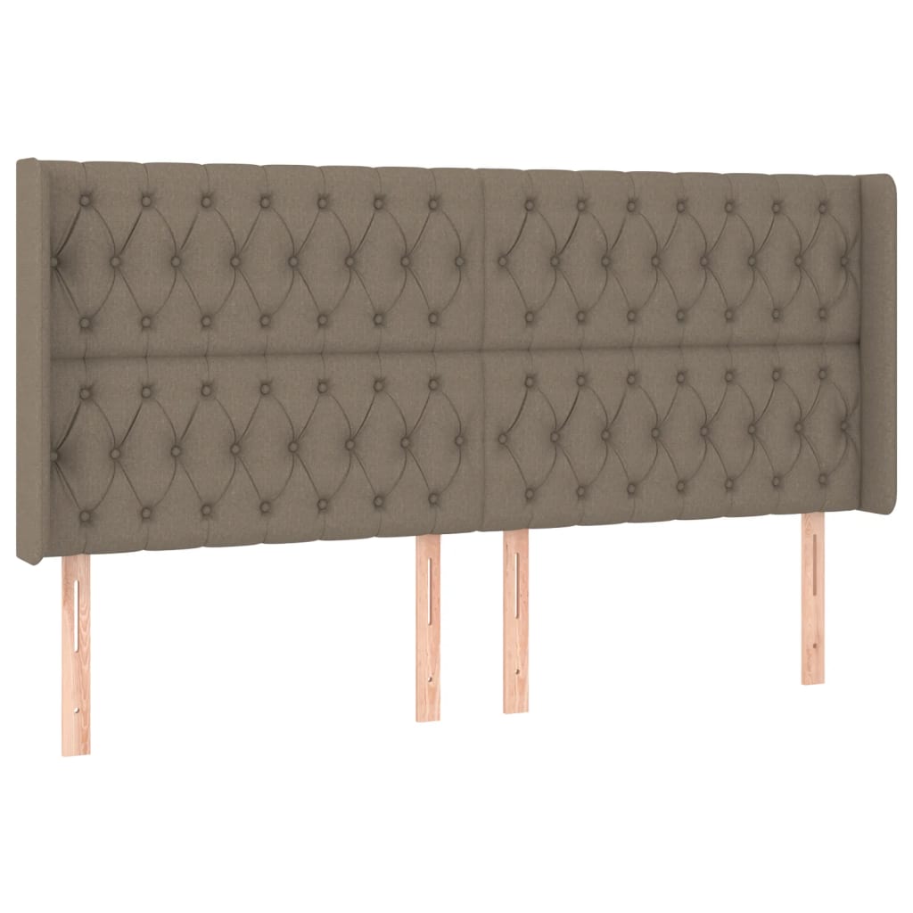 Čelo Postele Typu Ušák Taupe 183X16X118/128 Cm Textil