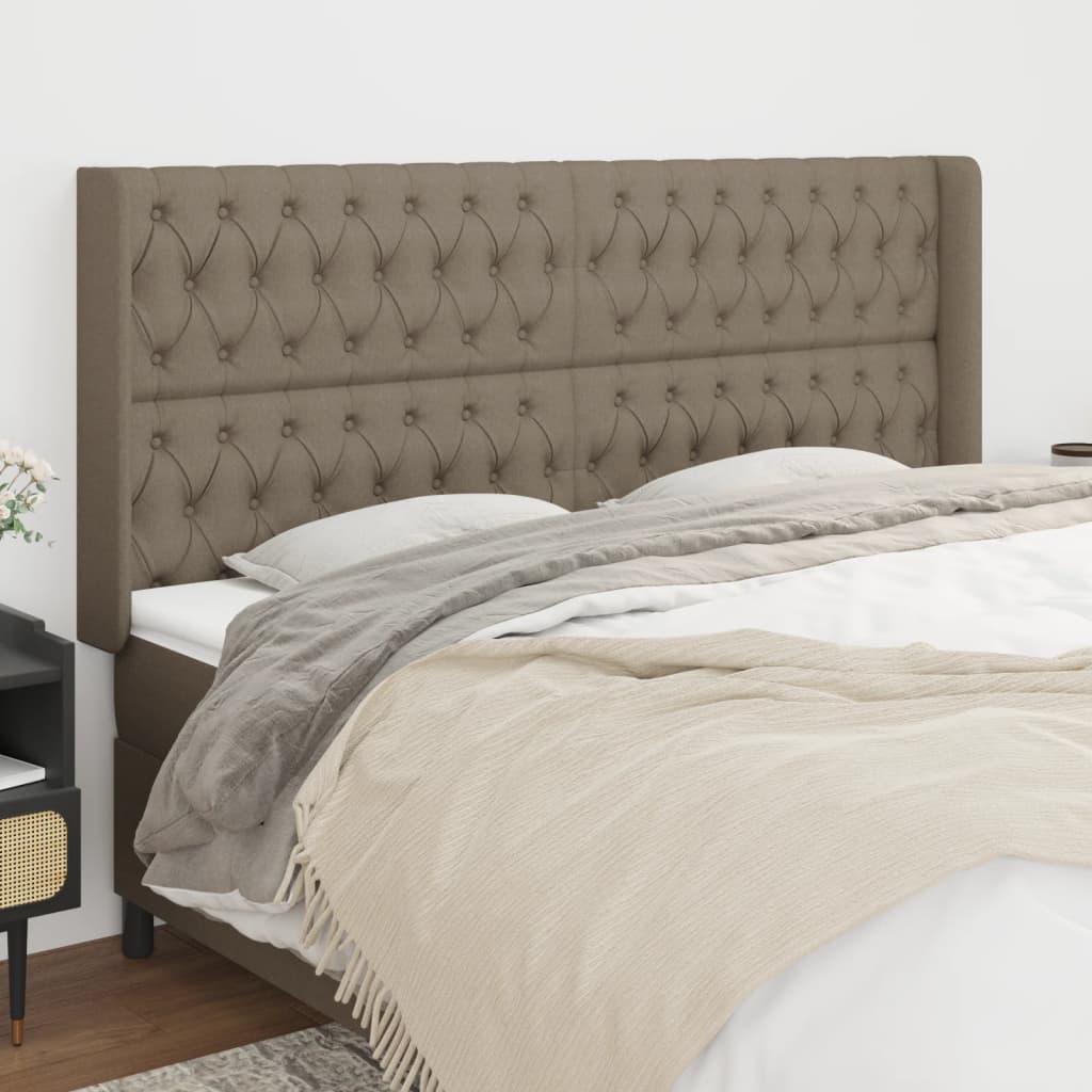 Čelo Postele Typu Ušák Taupe 183X16X118/128 Cm Textil