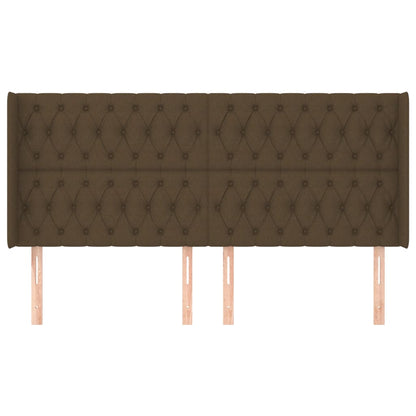 Čelo Postele Typu Ušák Tmavě Hnědé 203X16X118/128 Cm Textil