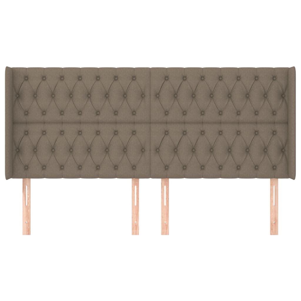 Čelo Postele Typu Ušák Taupe 203X16X118/128 Cm Textil
