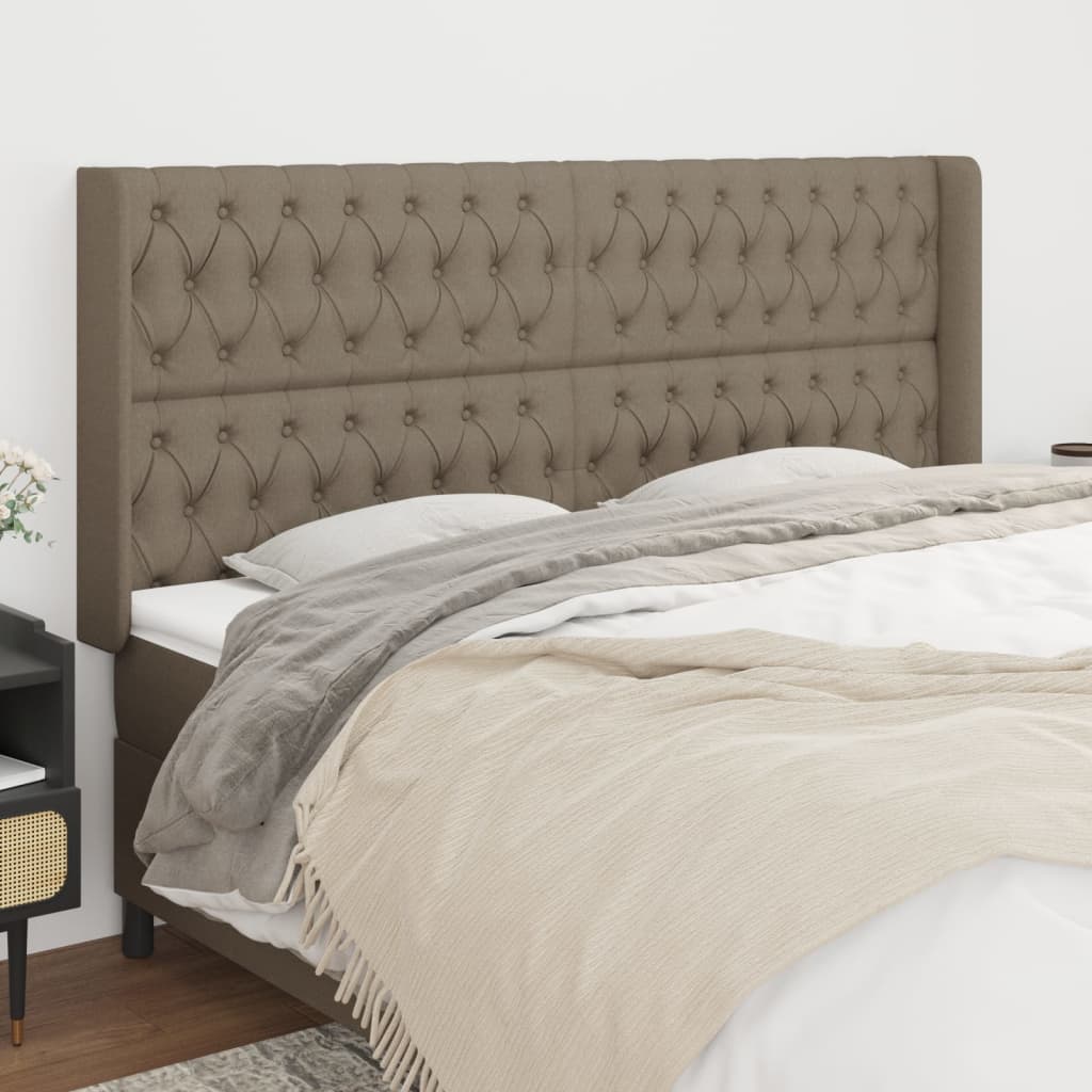 Čelo Postele Typu Ušák Taupe 203X16X118/128 Cm Textil