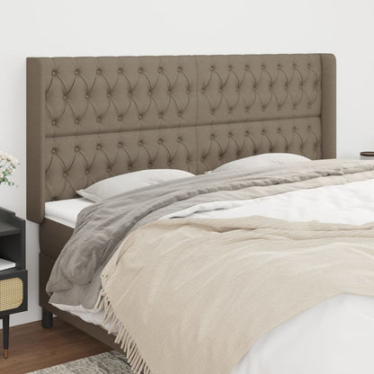 Čelo Postele Typu Ušák Taupe 203X16X118/128 Cm Textil
