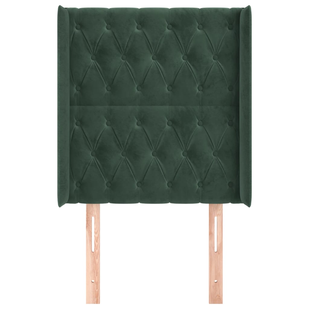 Čelo Postele Typu Ušák Tmavě Zelené 83X16X118/128 Cm Samet