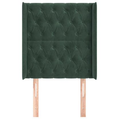 Čelo Postele Typu Ušák Tmavě Zelené 83X16X118/128 Cm Samet