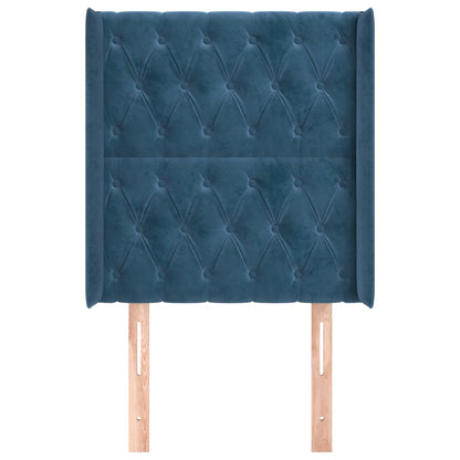 Čelo Postele Typu Ušák Tmavě Modrá 83X16X118/128 Cm Samet