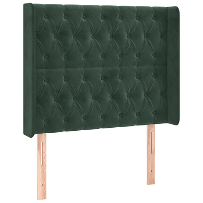 Čelo Postele Typu Ušák Tmavě Zelené 93X16X118/128 Cm Samet