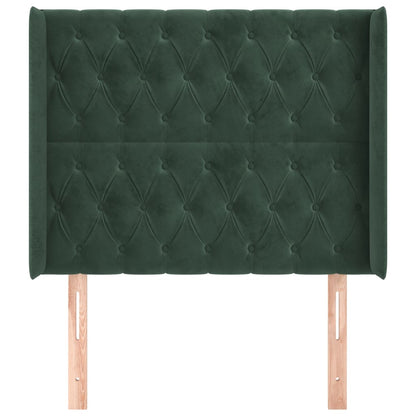 Čelo Postele Typu Ušák Tmavě Zelená 103X16X118/128 Cm Samet