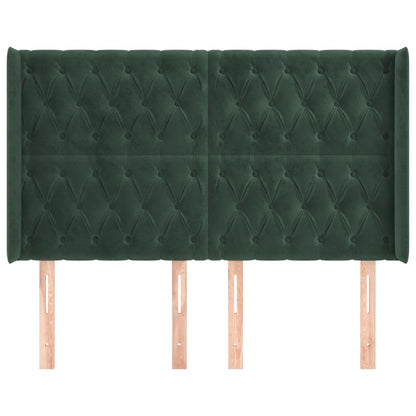 Čelo Postele Typu Ušák Tmavě Zelená 147X16X118/128 Cm Samet